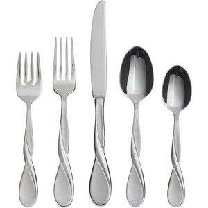 Oneida Flatware Aquarius Satin 18/10 Silverware Set for 1, 5-Piece